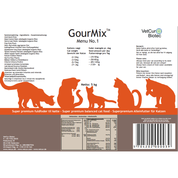 GourMix til kat Menu No. 1 5 kg