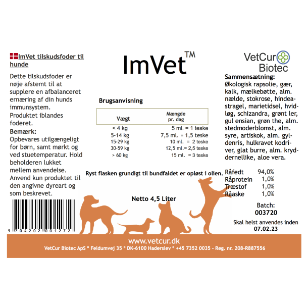 ImVet til hund 4,5 liter