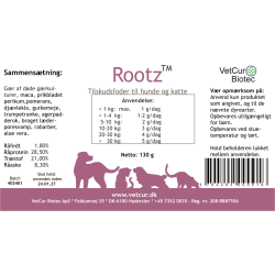 Rootz pulver 130 gr - hund og kat