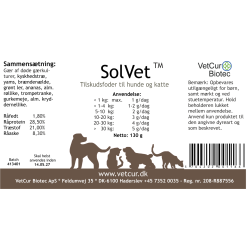 SolVet pulver 130 g - hund og kat